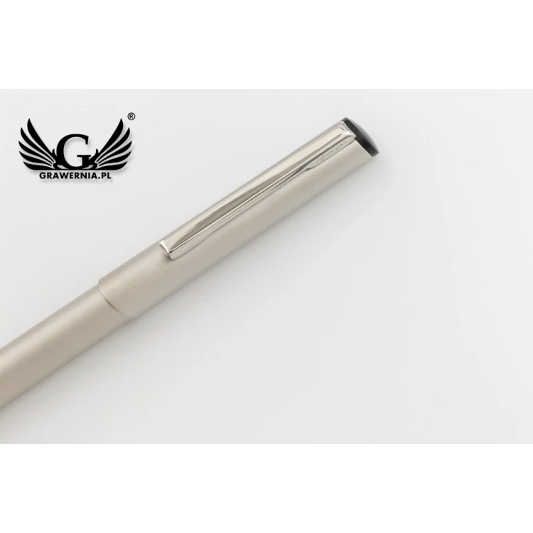 Długopis z pieczątką HERI DIAGONAL 3004 - perłowy w etui - HER013