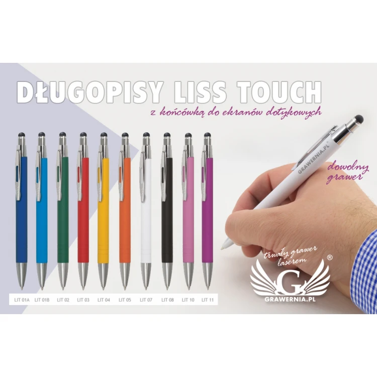 Długopisy metalowe LISS TOUCH + dowolny grawer laserem - DP006