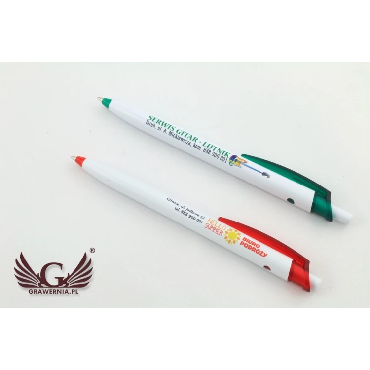 Długopisy plastikowe MILO - druk UV - DP009