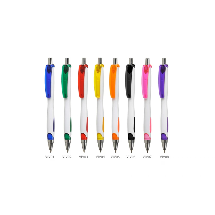 Długopisy plastikowe VIKI WHITE - druk UV - DP011