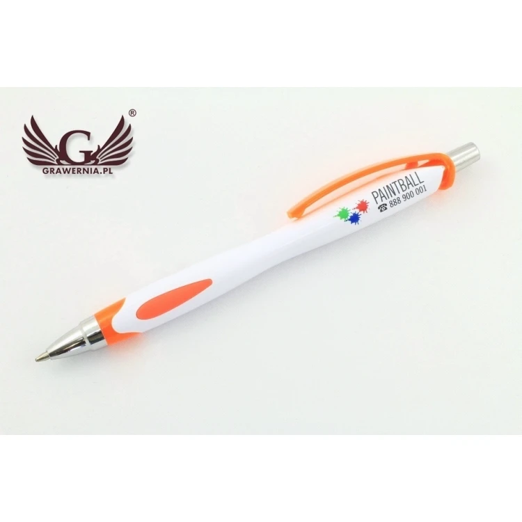 Długopisy plastikowe VIKI WHITE - druk UV - DP011