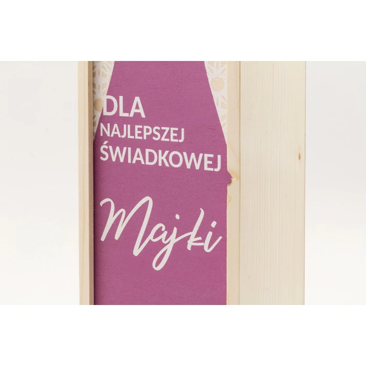 Drewniana skrzynka na alkohol - prezent dla świadków - SK017