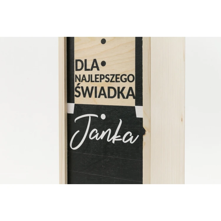 Drewniana skrzynka na alkohol - prezent dla świadków - SK017
