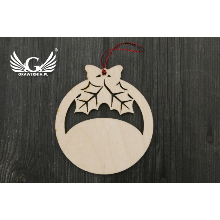 Drewniane bombki choinkowe - wym. 70x77mm - dowolny grawer - BDR014