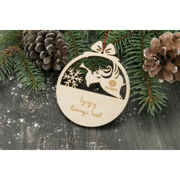 Drewniane bombki choinkowe - wym. 80x93mm - dowolny grawer - BDR017