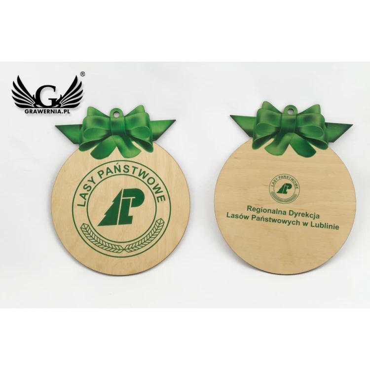 Drewniane bombki choinkowe z dowolnym nadrukiem UV - wym 160x200mm - BDR008