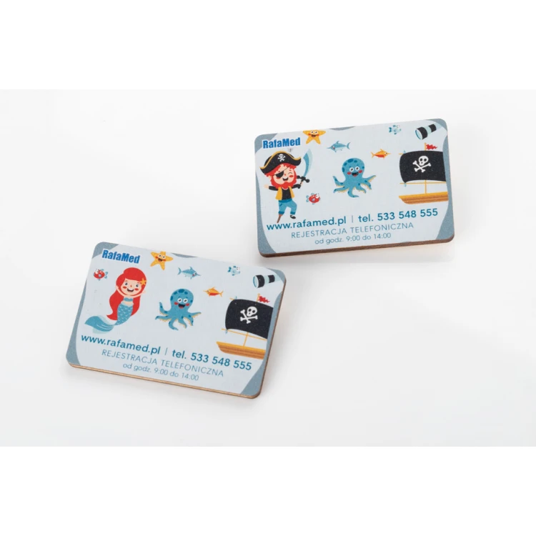Drewniane magnesy z logo - druk UV - MGN023
