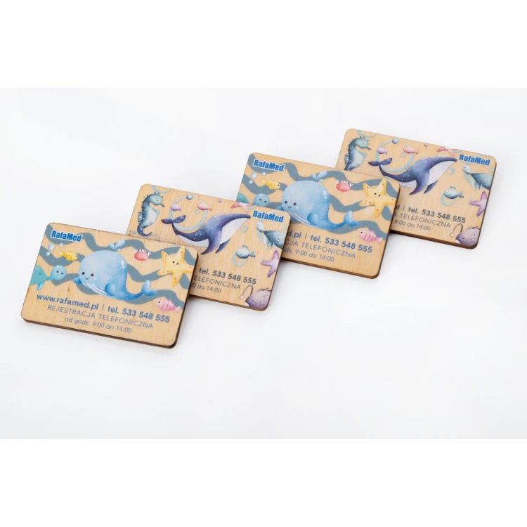 Drewniane magnesy z logo - druk UV - MGN023