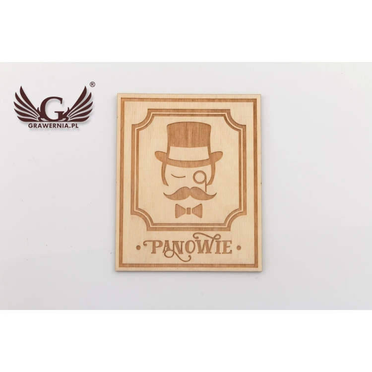 Drewniane tabliczki do toalety w stylu retro - TT039 - wym. 123x100mm
