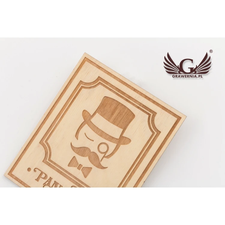 Drewniane tabliczki do toalety w stylu retro - TT039 - wym. 123x100mm