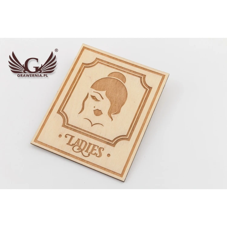 Drewniane tabliczki do toalety w stylu retro - TT008 - wym. 123x100mm