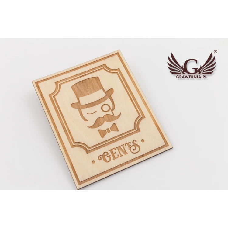 Drewniane tabliczki do toalety w stylu retro - TT008 - wym. 123x100mm
