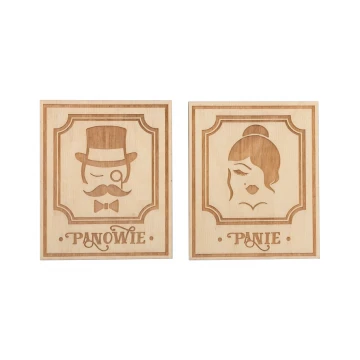 Drewniane tabliczki do toalety w stylu retro - TT039 - wym. 123x100mm