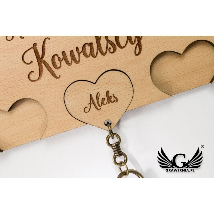 Drewniany wieszak na klucze Home Sweet Home - DEK016