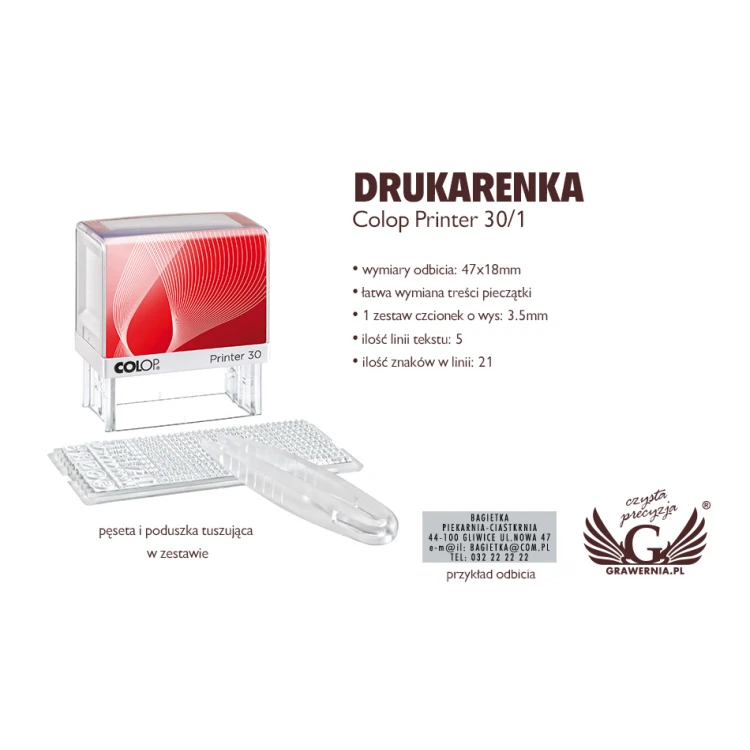 Drukarenka pieczątka Colop Printer 30/1 - wym odbicia: 47x18mm - COL021