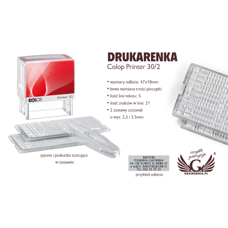 Drukarenka pieczątka Colop Printer 30/2 - wym odbicia: 47x18mm - COL022