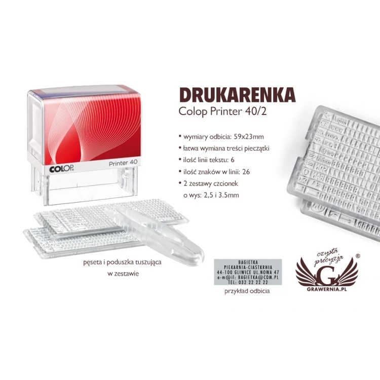 Drukarenka pieczątka Colop Printer 40/2 - wym odbicia: 59x23mm - COL023