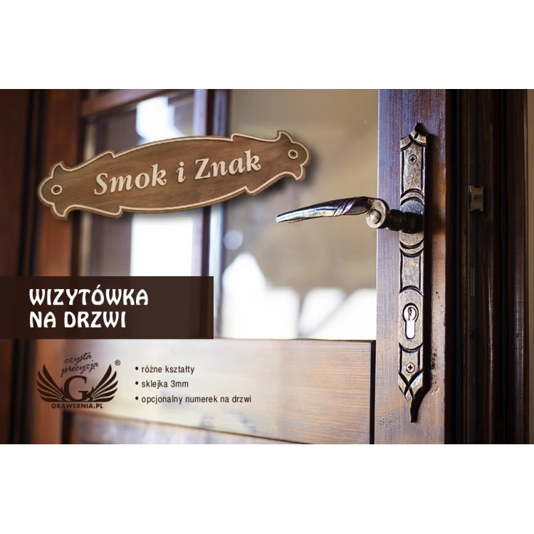 Duża wizytówka na drzwi ze sklejki - T003BIG-DREW (270x78mm)