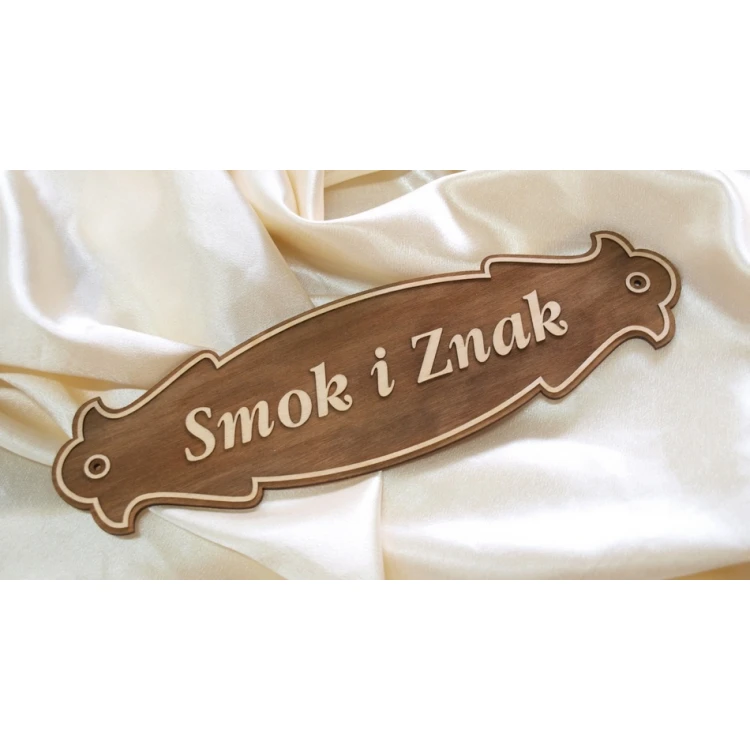Duża wizytówka na drzwi ze sklejki - T003BIG-DREW (270x78mm)
