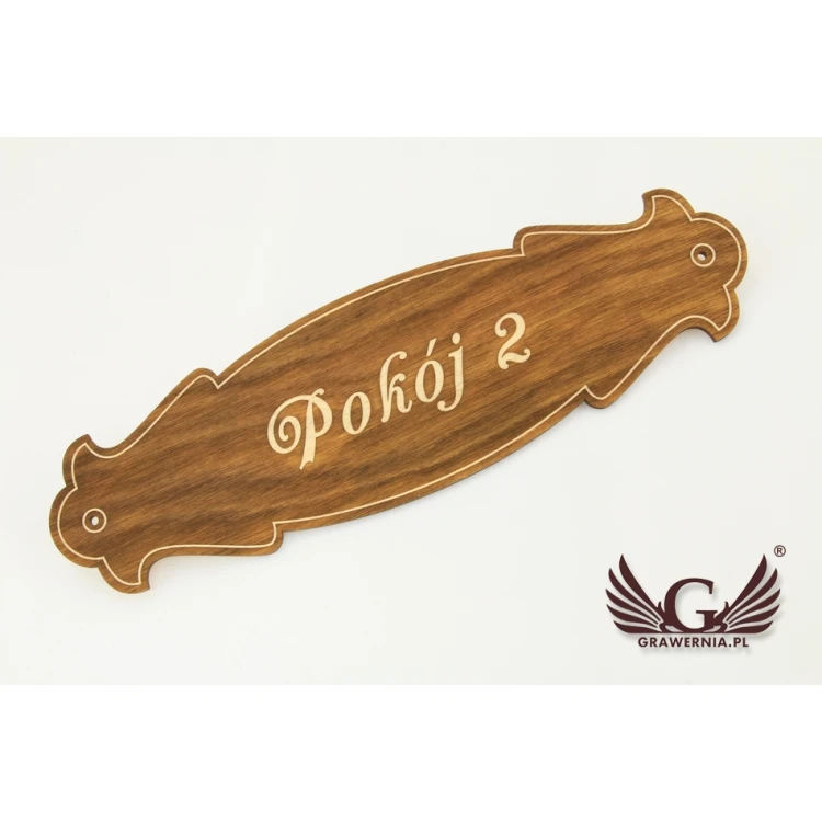 Duża wizytówka na drzwi ze sklejki - T003BIG-DREW (270x78mm)