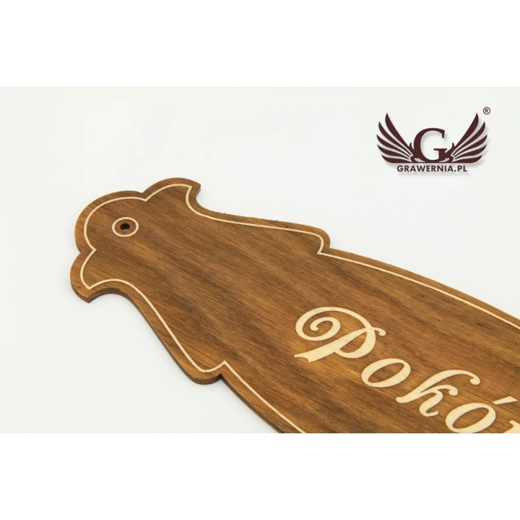 Duża wizytówka na drzwi ze sklejki - T003BIG-DREW (270x78mm)