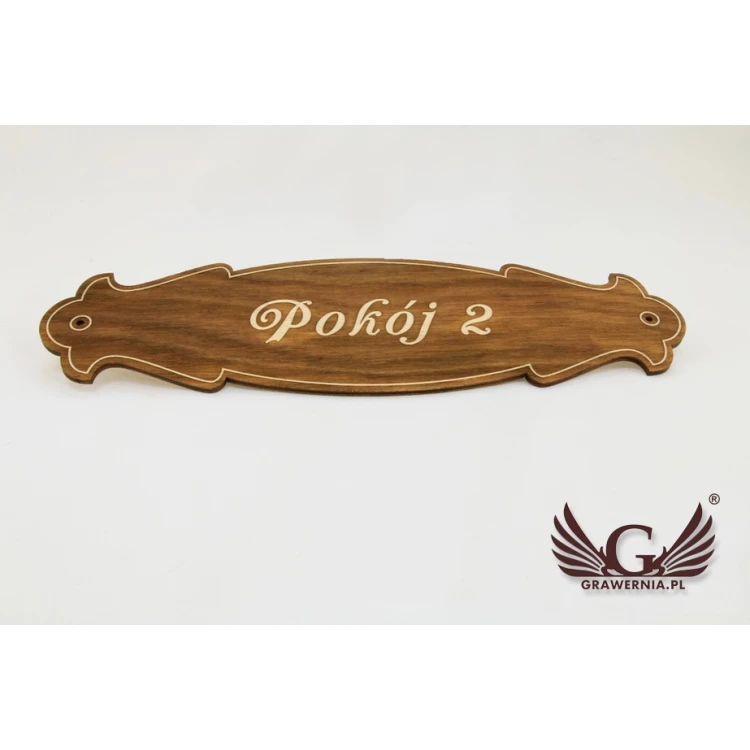 Duża wizytówka na drzwi ze sklejki - T003BIG-DREW (270x78mm)
