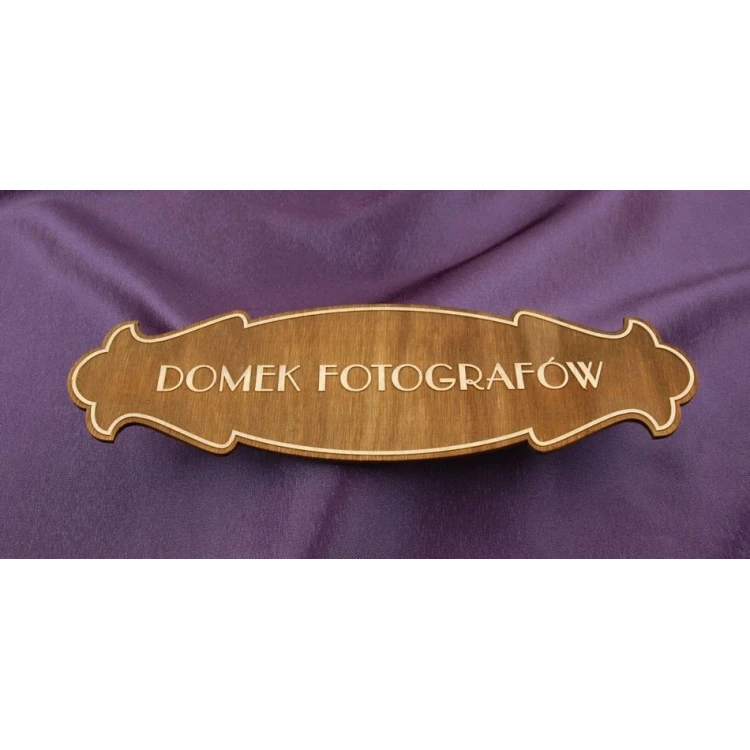 Duża wizytówka na drzwi ze sklejki - T003BIG-DREW (270x78mm)