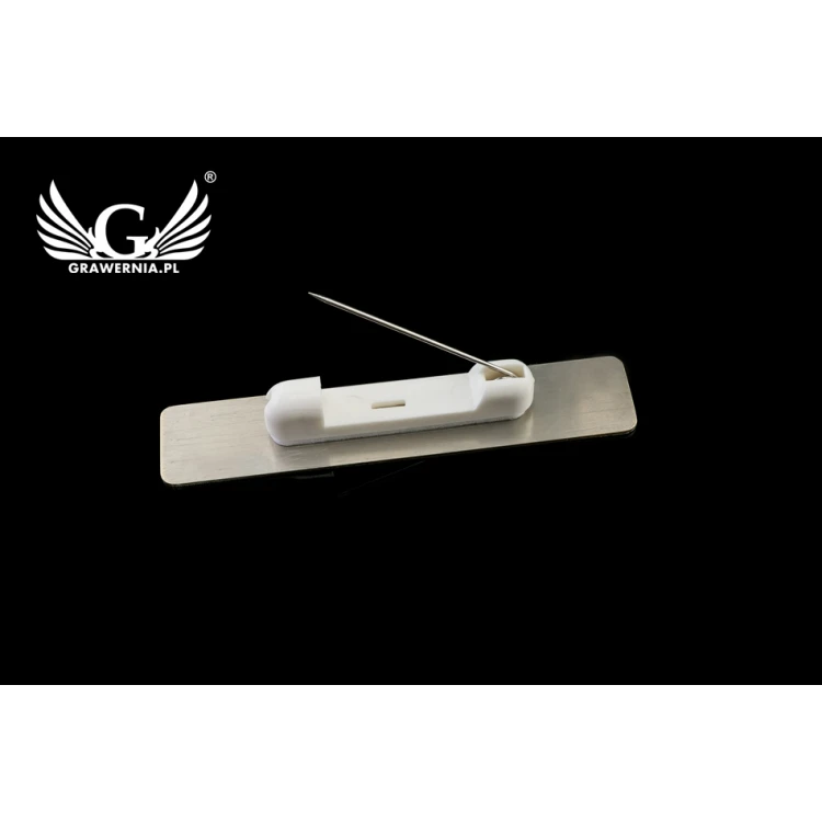 Ekskluzywny identyfikator dla pracownika - 65x13mm - mosiądz srebrzony - ID063