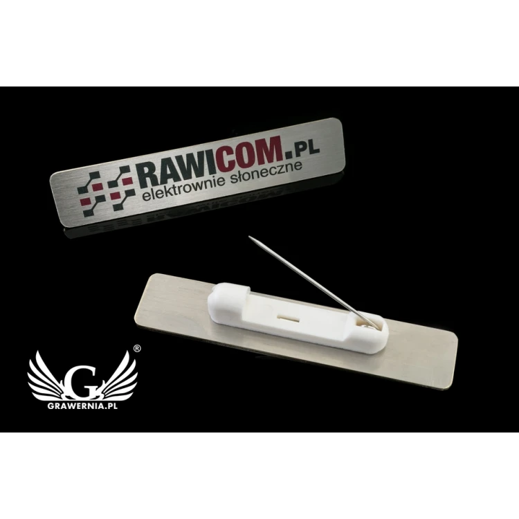 Ekskluzywny identyfikator dla pracownika - 65x13mm - mosiądz srebrzony - ID063