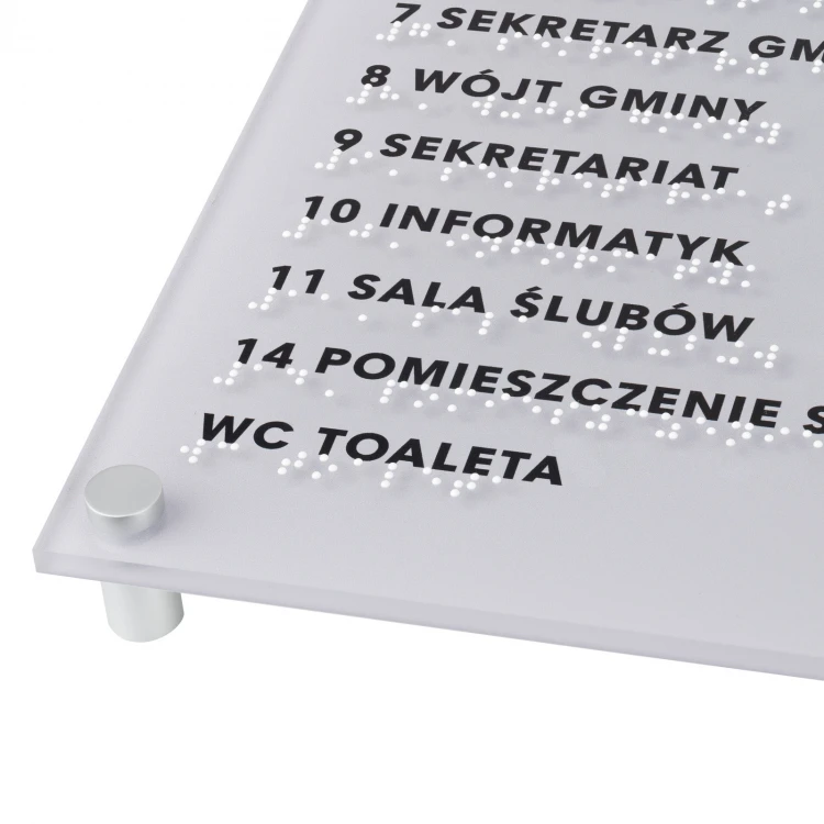 Duży plan tyflograficzny z pismem Braille'a - plexi i ADA - wym: 560x530mm - TAB535