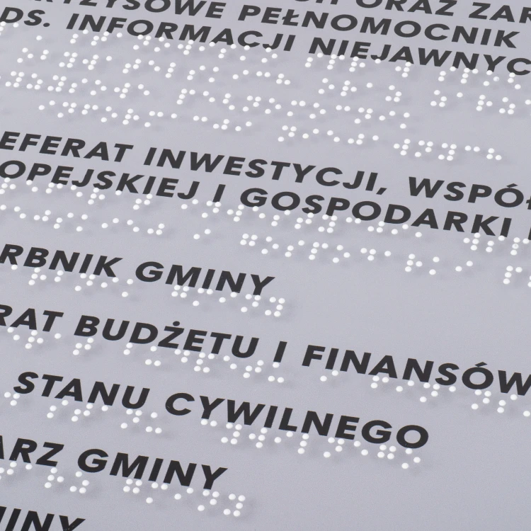 Duży plan tyflograficzny z pismem Braille'a - plexi i ADA - wym: 560x530mm - TAB535