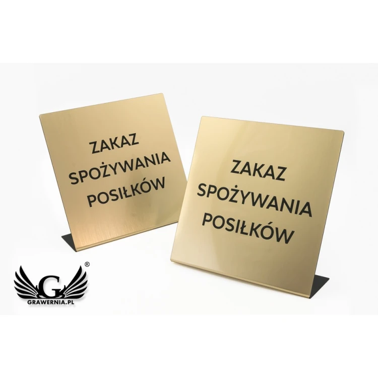 Duży stojak z dowolnym tekstem - laminat grawerski metalizowany i szczotkowany - ST010 - wys ok 18cm 