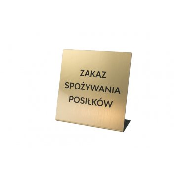 Duży stojak z dowolnym tekstem - laminat grawerski metalizowany i szczotkowany - ST010 - wys ok 18cm 