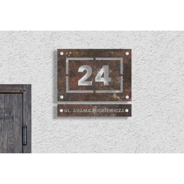 Dwuczęściowa tabliczka z numerem domu - laminat textures - wym. 297x260mm - SPD026