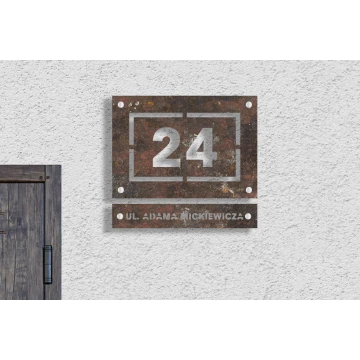 Dwuczęściowa tabliczka z numerem domu - laminat textures - wym. 297x260mm - SPD026