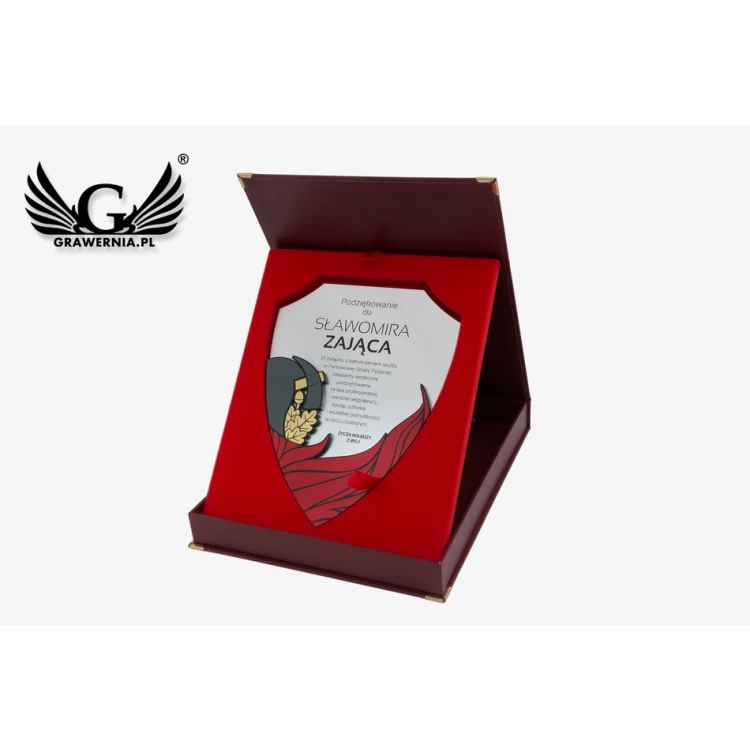 Dyplom dla strażaka 180x225mm - Mini Tarcza w eleganckim etui - DS027