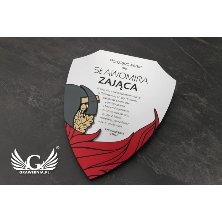 Dyplom dla strażaka 180x225mm - Mini Tarcza w eleganckim etui - DS027