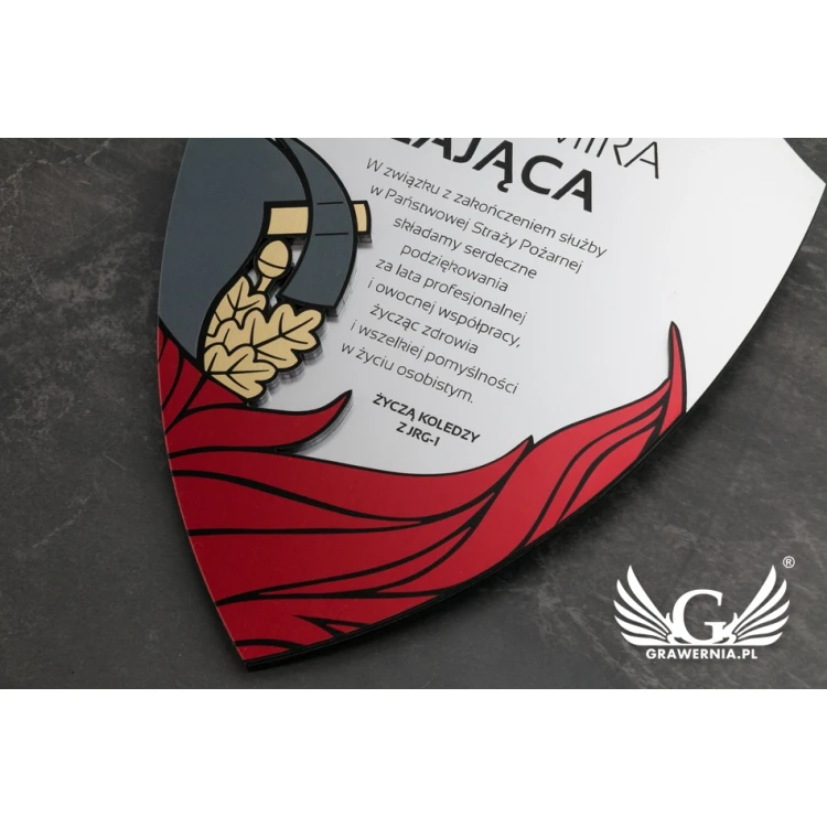Dyplom dla strażaka 180x225mm - Mini Tarcza w eleganckim etui - DS027