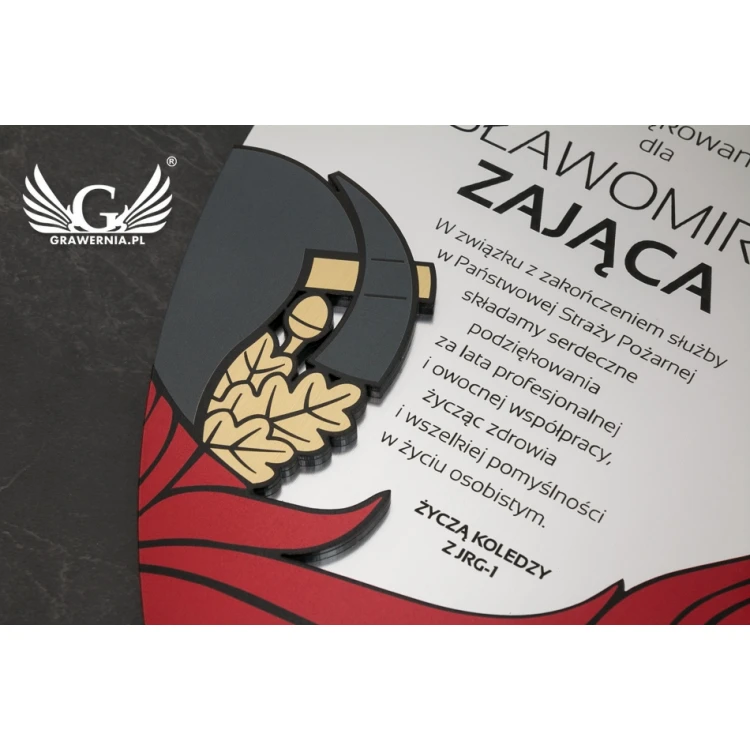 Dyplom dla strażaka 180x225mm - Mini Tarcza w eleganckim etui - DS027