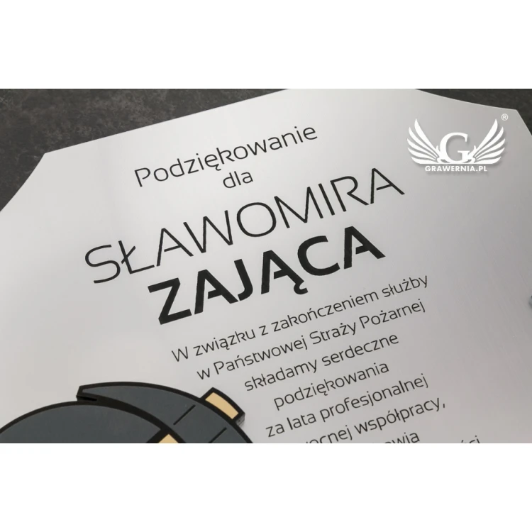 Dyplom dla strażaka 180x225mm - Mini Tarcza w eleganckim etui - DS027