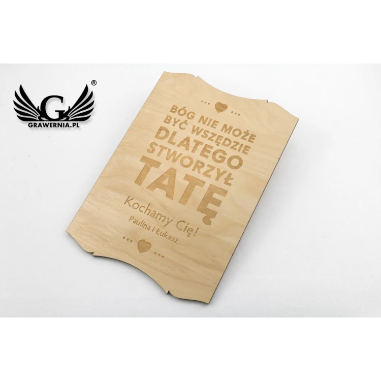Dyplom drewniany dla Super Taty - wym. 210x297mm (A4) - DRE005