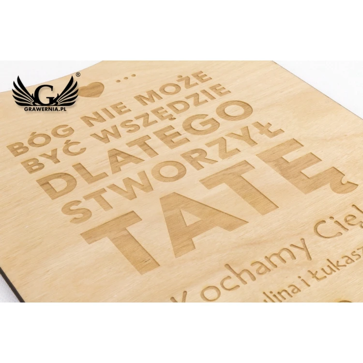 Dyplom drewniany dla Super Taty - wym. 210x297mm (A4) - DRE005
