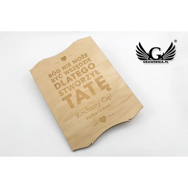 Dyplom drewniany dla Super Taty - wym. 210x297mm (A4) - DRE005