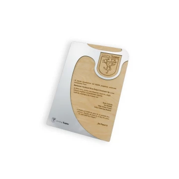 Dyplom drewniany grawerowany z laminatem - wymiary 279x192mm - DRE012