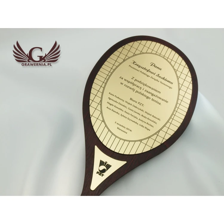 DYPLOM DREWNIANY RAKIETA TENISOWA - DRE007