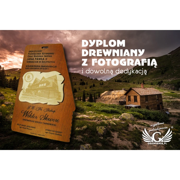 DYPLOM DREWNIANY Z FOTOGRAFIĄ - DRE003