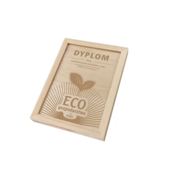 Dyplom EKO w drewnianej ramie - A4 - grawerowany laserem - NAT015