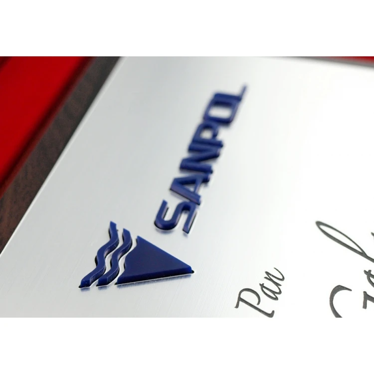 Dyplom gratulacyjny z dwoma wypukłymi logotypami firm - SL024