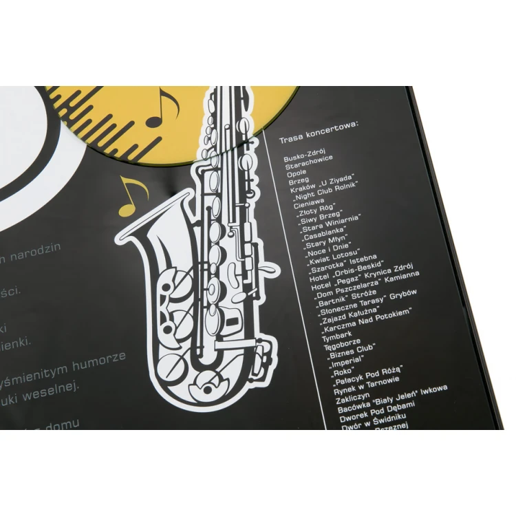 Dyplom jubileuszowy dla muzyka - exclusive black glass - wymiary: 400x300mm - DUV059