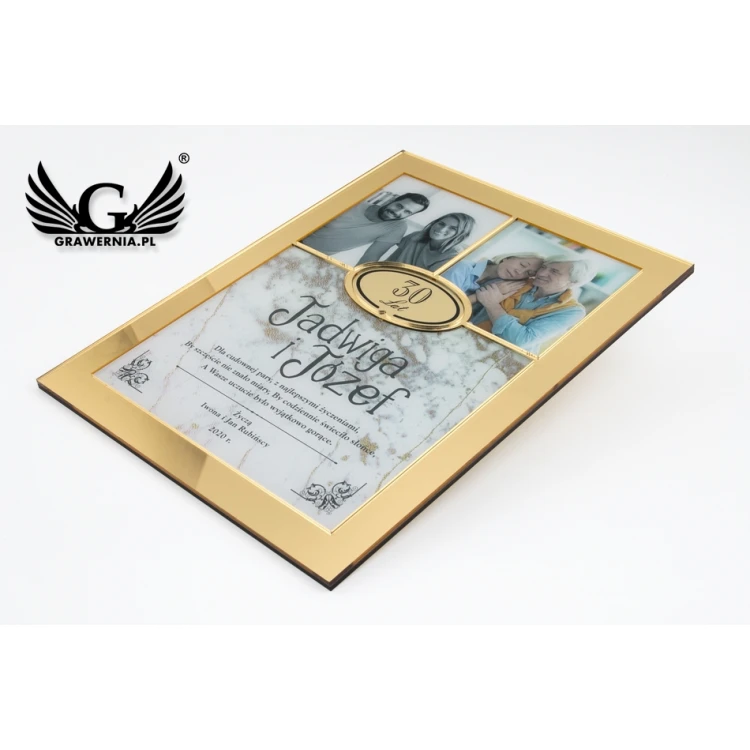 Dyplom Jubileuszowy Trio Gold - złote lustro - DS025